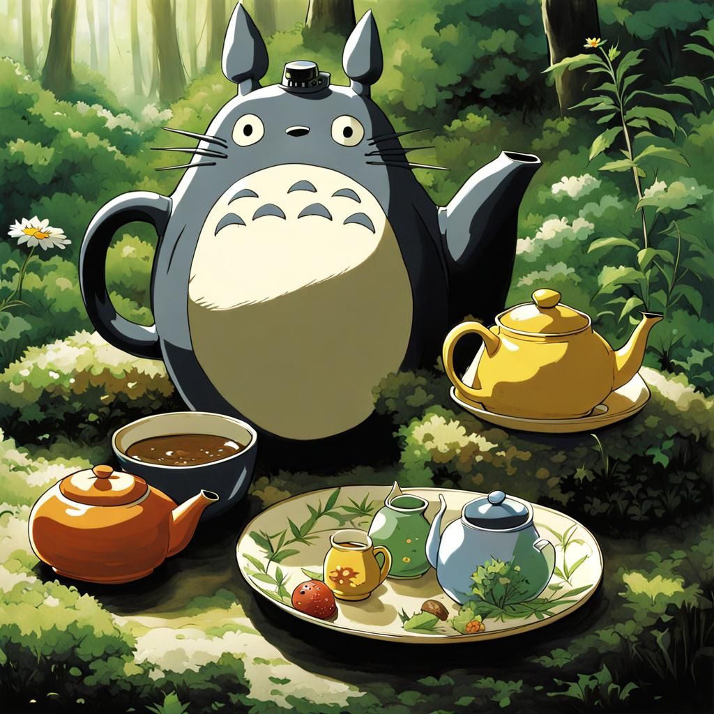 Totoro Teapot in Anime Style