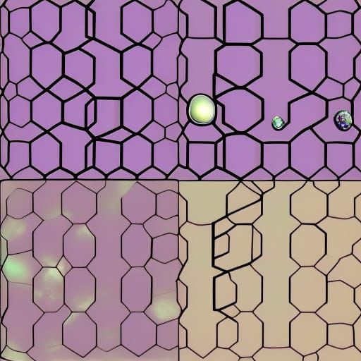 Geometric Pearl Shapes: Purple and Red Hybrid Design