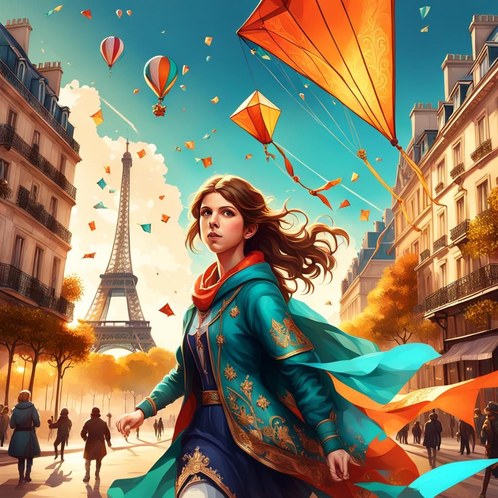Anna Kendrick Flies Kite, Artstation Concept Art