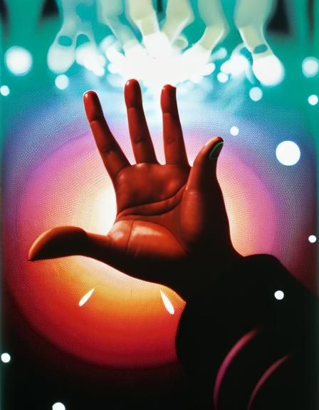 raise a hand, with gentle touch,