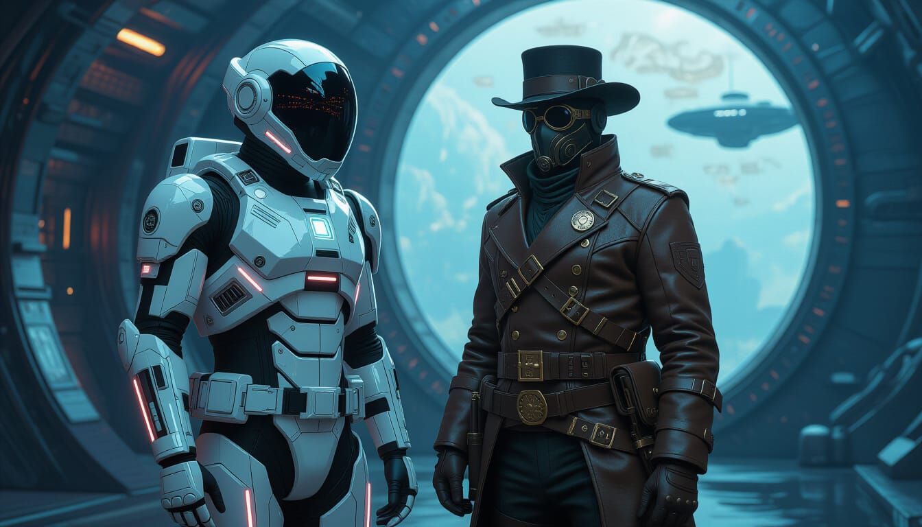 Sci-Fi and Steampunk Soldiers at the Edge of Time