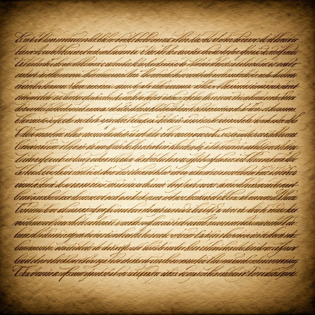 Ornate Calligraphy on Vellum Parchment