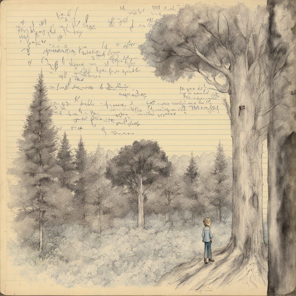 Lost Diary Page: Mysterious Sketch of the Forest Lady