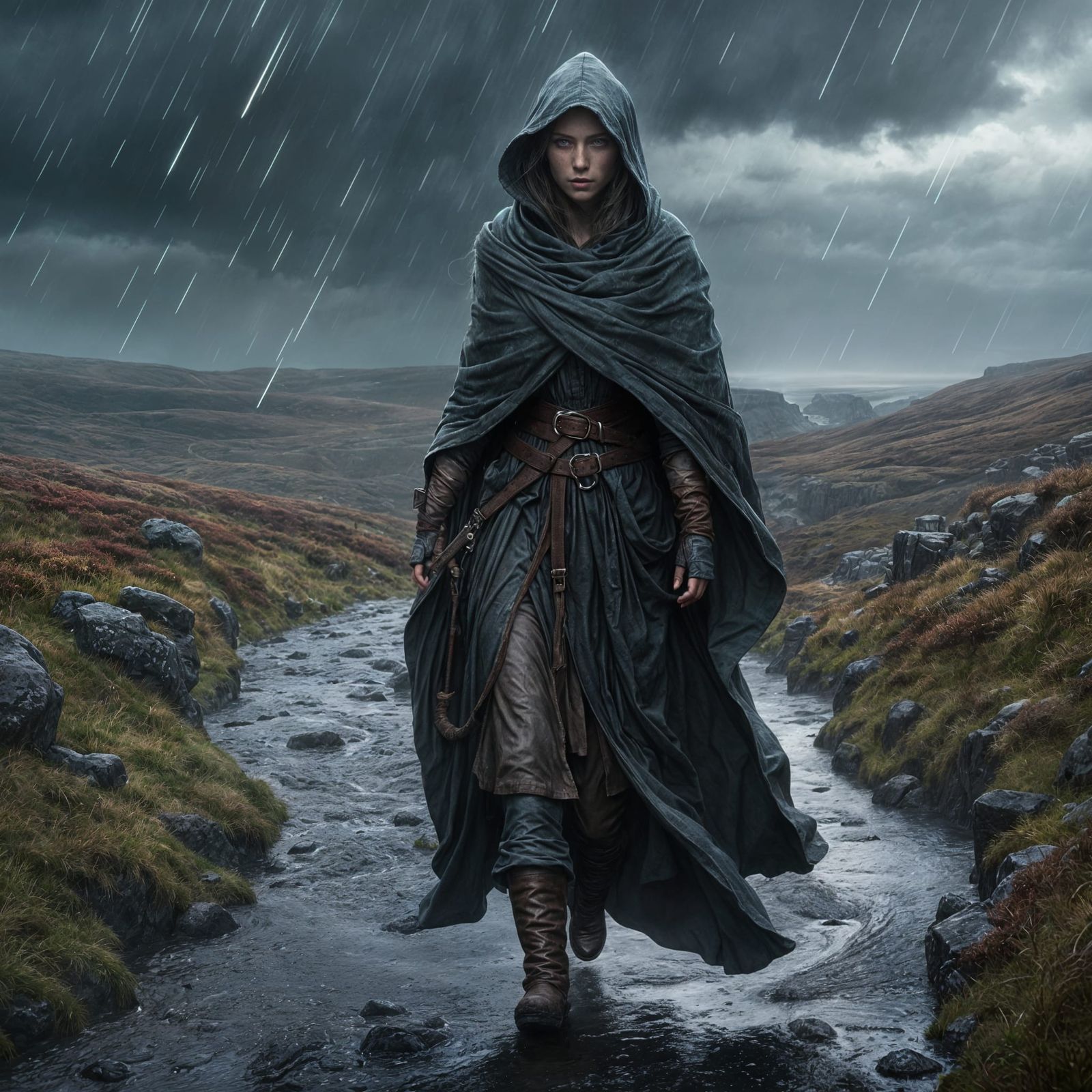 Desperate Wanderer on Stormy Moors