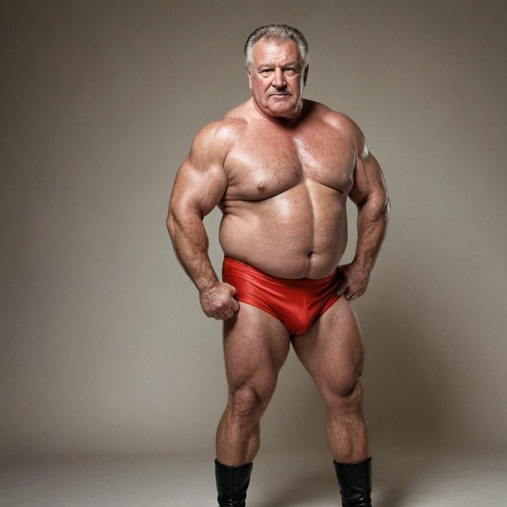 Powerful Bodybuilding Portrait of a Burly Wrestler