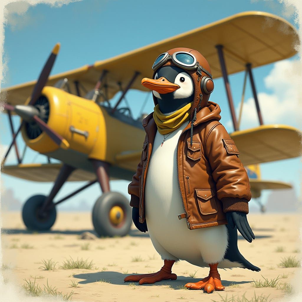 Penguin Pilot of WW1 Era