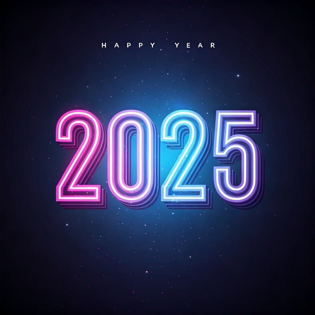 Glowing Cosmic New Year Poster 2025