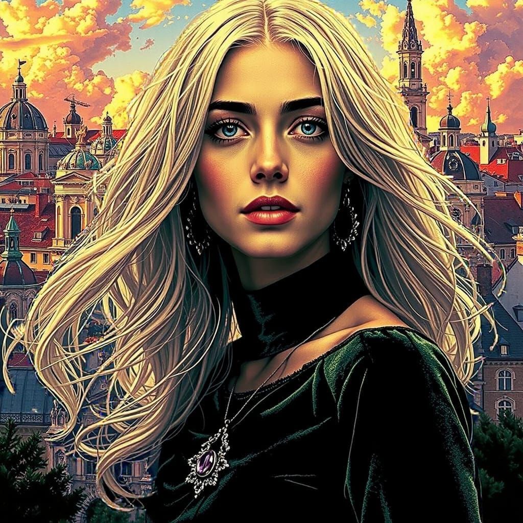 Vibrant Utopian Metropolis Under Azure Skies