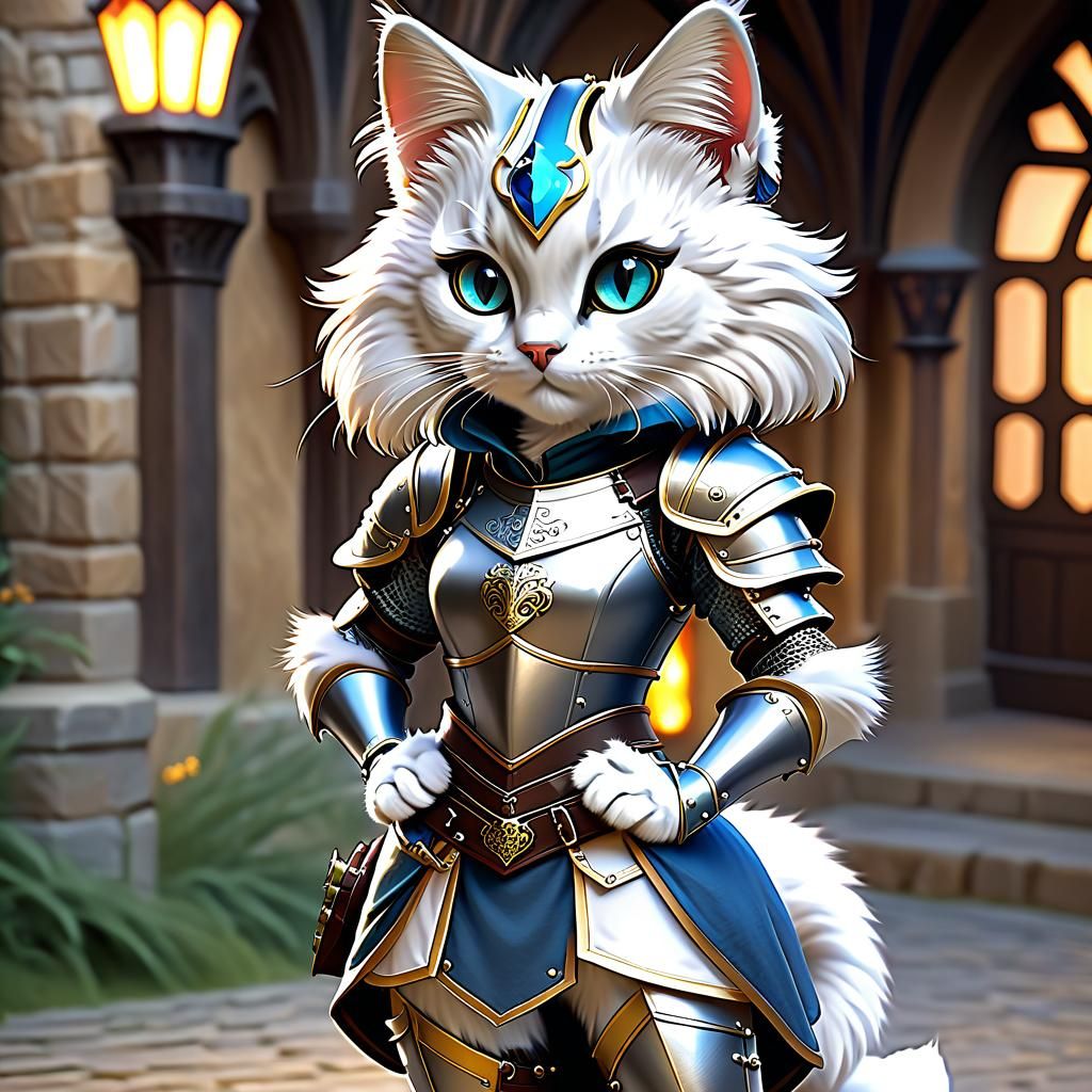 Medieval cat knight