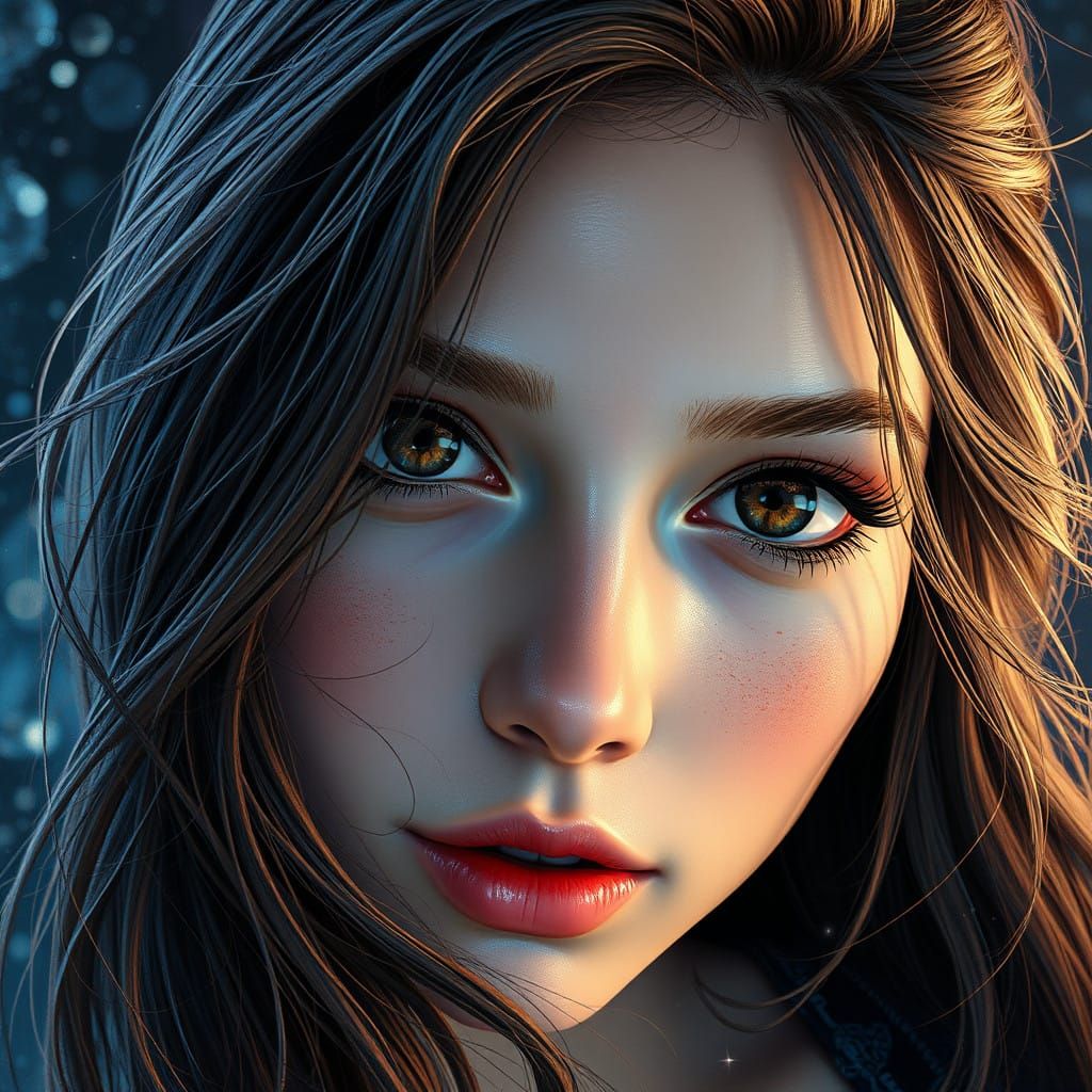 Hyperrealistic Fantasy Portrait in Oil and Ink