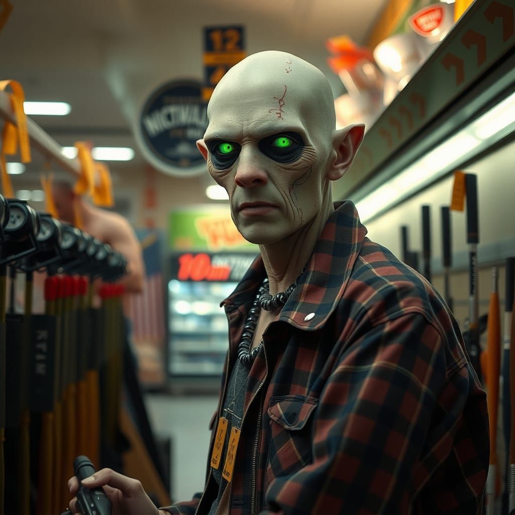 Mutant in Sporting Goods Store: Cinematic Still