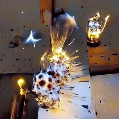 Lightbulb Exploding into Stars: Digital Art