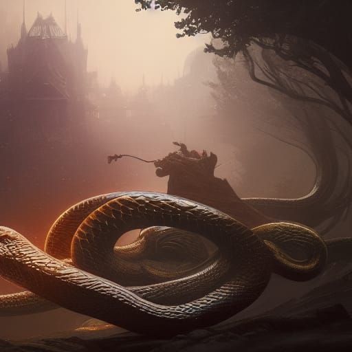 World Serpent Dark Fantasy Concept Art