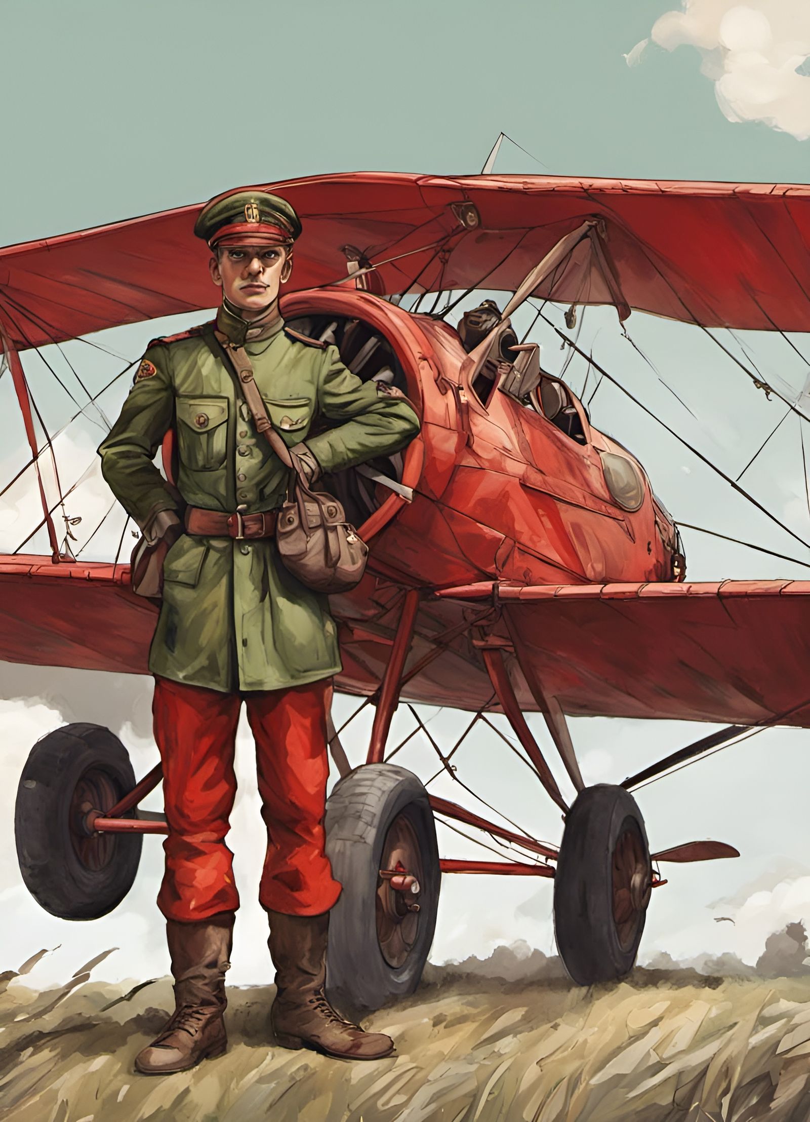 Red Baron with Biplane: Fantasy Art on ArtStation