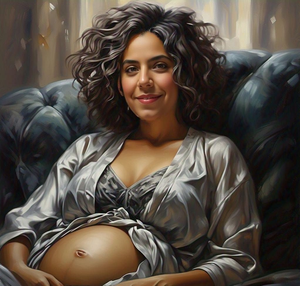 Motherhood Glow in Concept Art Portrait