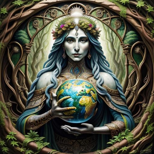 Majestic Mother Earth Rising from Soil