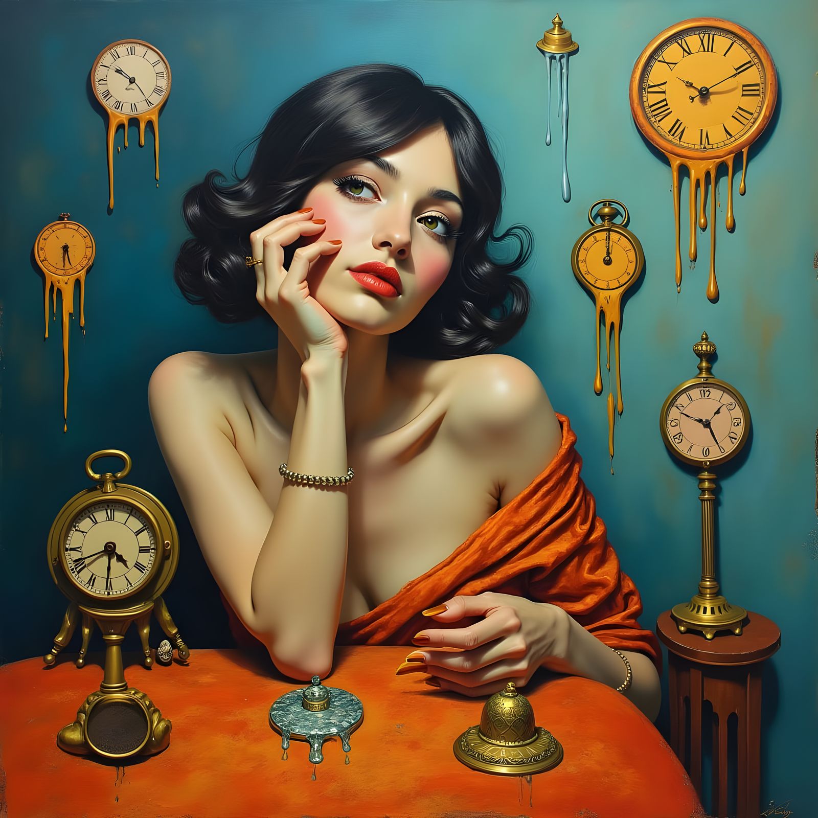 Surrealistic Gratitude Melts on Matte Canvas