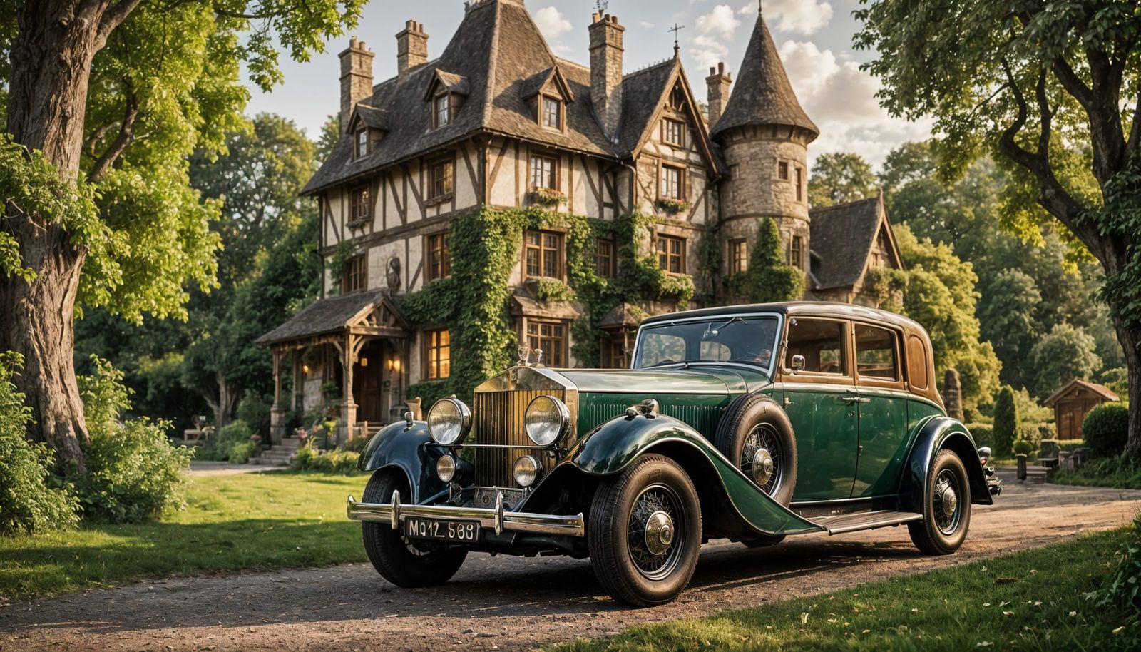 Vintage Rolls Royce in Enchanted Forest Setting