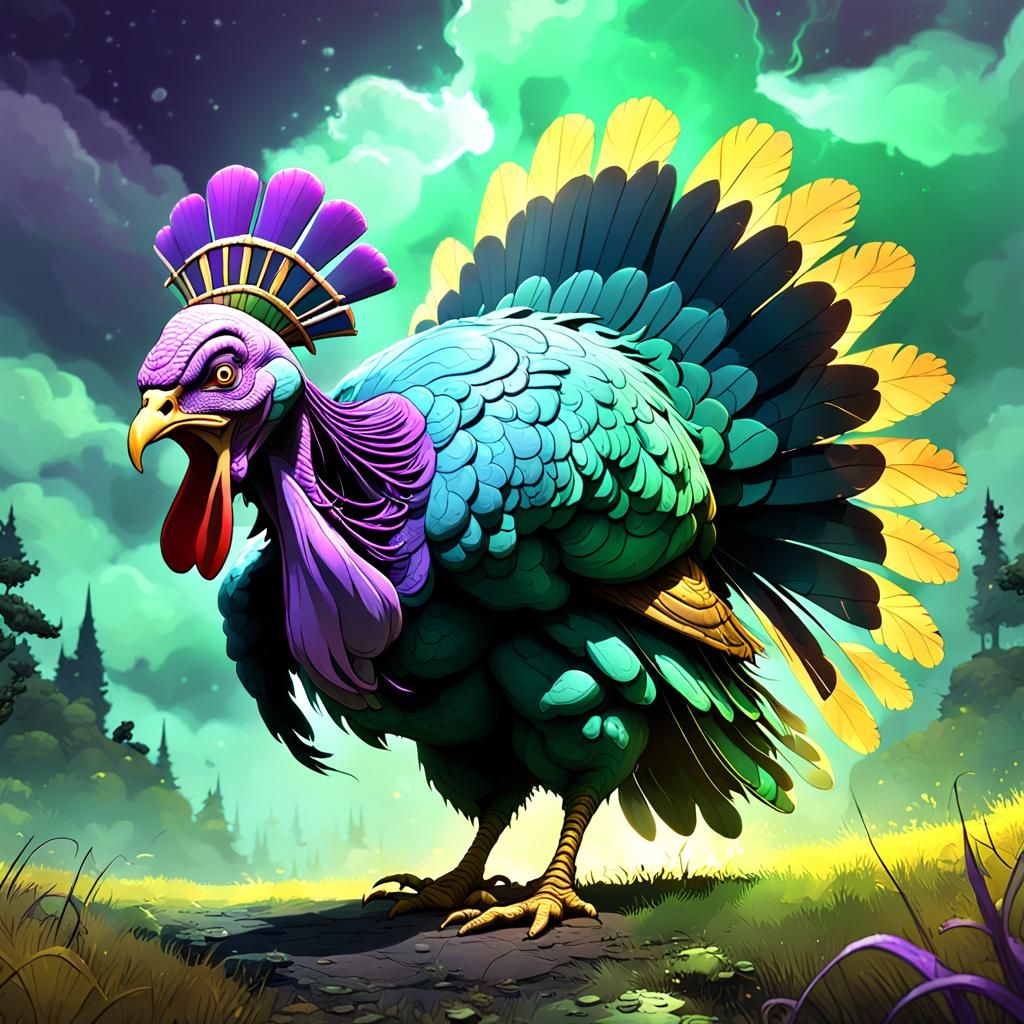 Turkey Farting Dark Cloud: Dark Fantasy Art