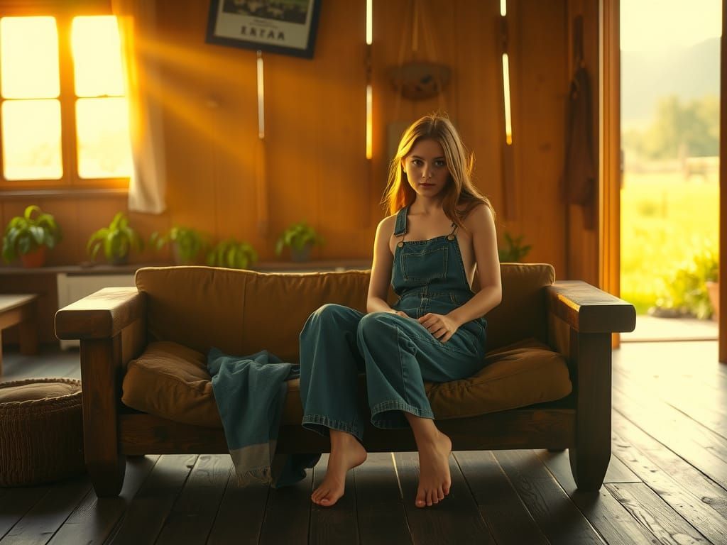 Rustic Farmgirls Share a Moment in Warm, Golden Light