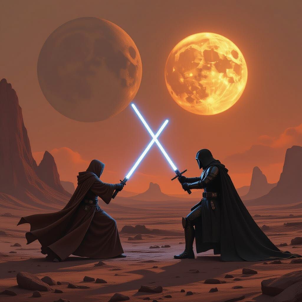 Epic Jedi vs. Sith Battle on Alien Planet