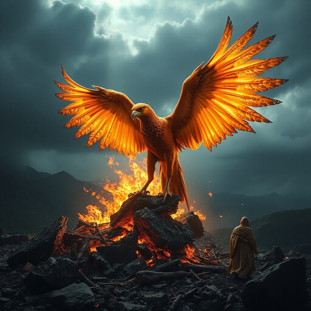 Majestic Phoenix Rising: Fantasy Concept Art