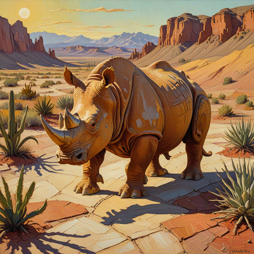 Impasto Alien Desert Planet Landscape Painting