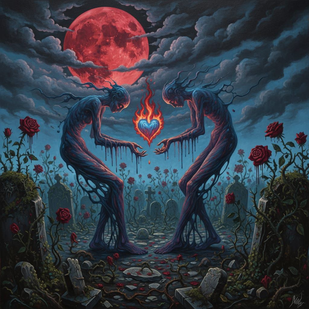 Spectral Lovers Reunite Under Blood Moon With Fiery Heart