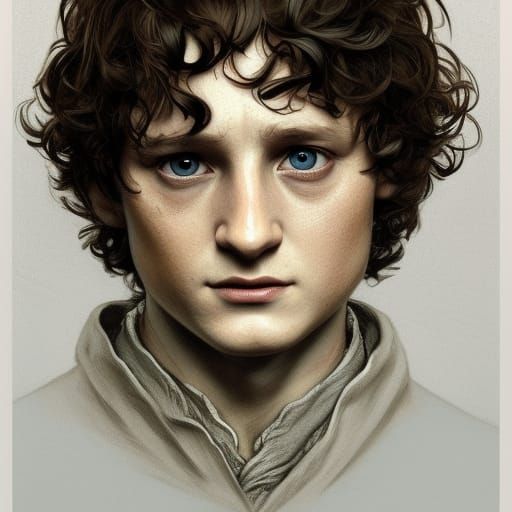 Frodo Baggins Portrait in Digital Art Style