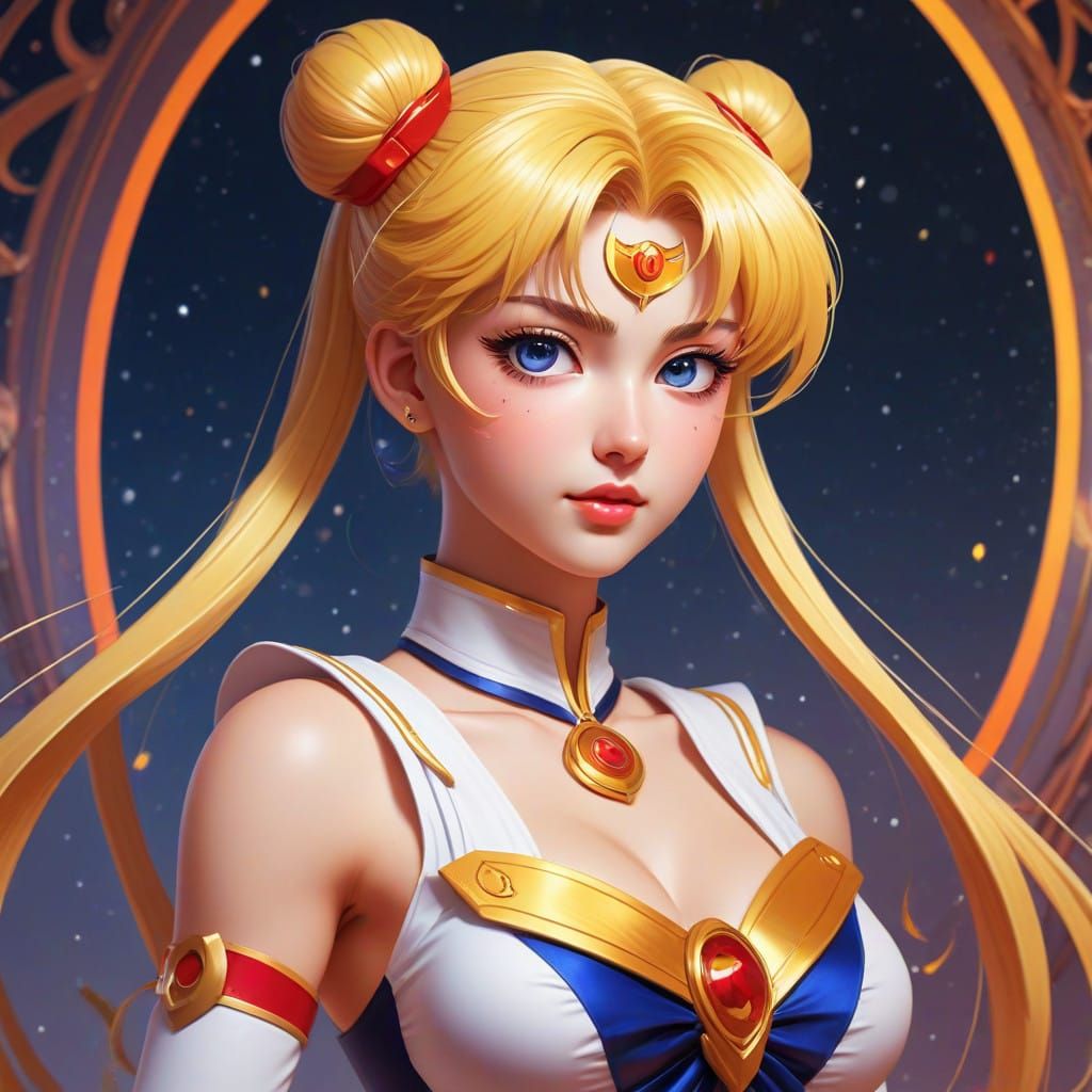 Sailor Moon in Vibrant Anime Style