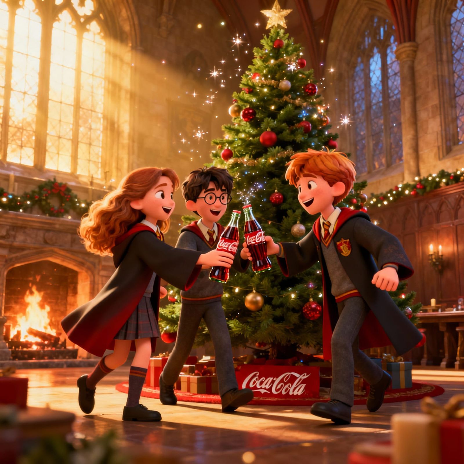 Harry Potter Characters Enjoy Coca-Cola Christmas in Pixar S...