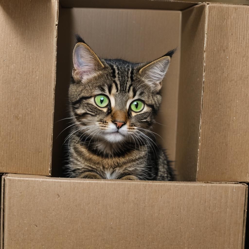Dark Tabby Kitten with Bright Green Eyes