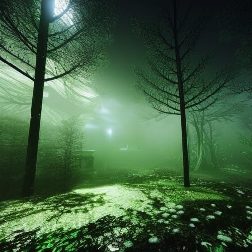 Glass Box with Quince Apples in Biopunk Style