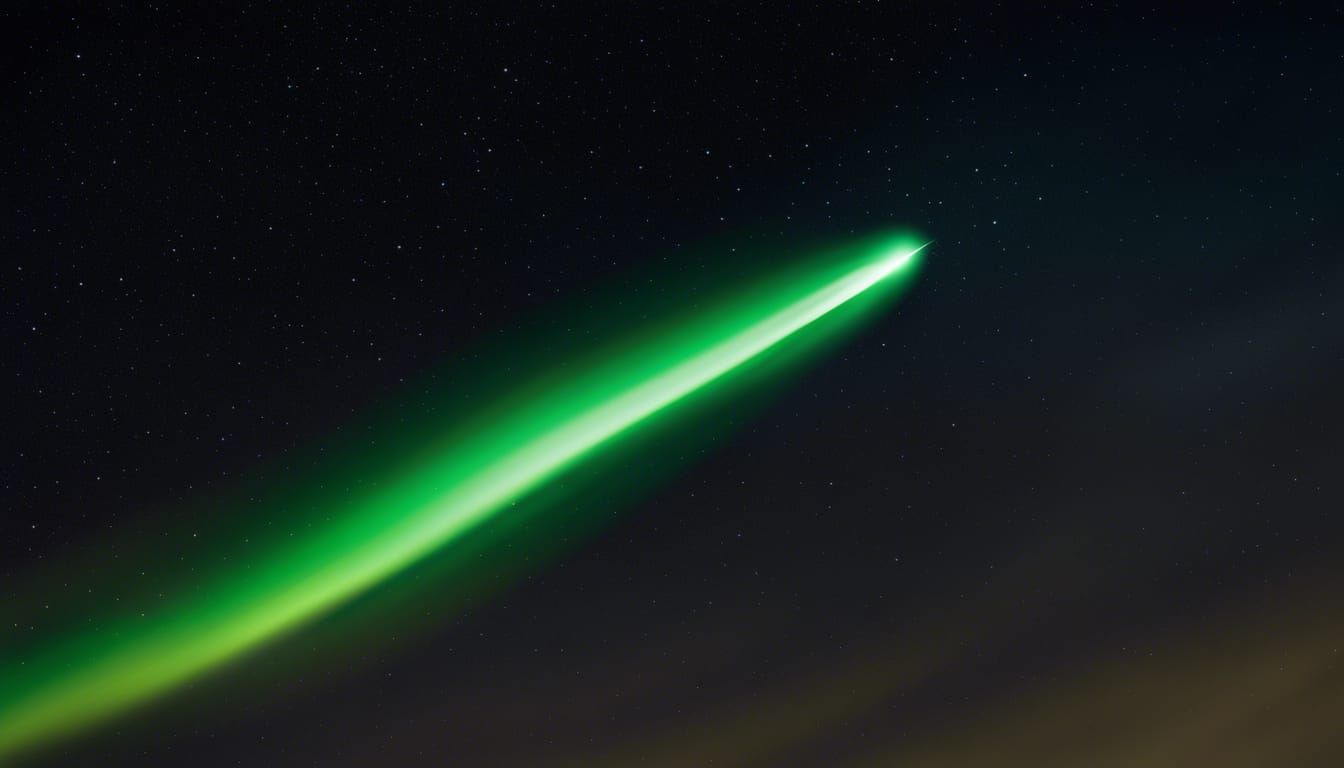 Vivid Green Comet Shines in Night Sky