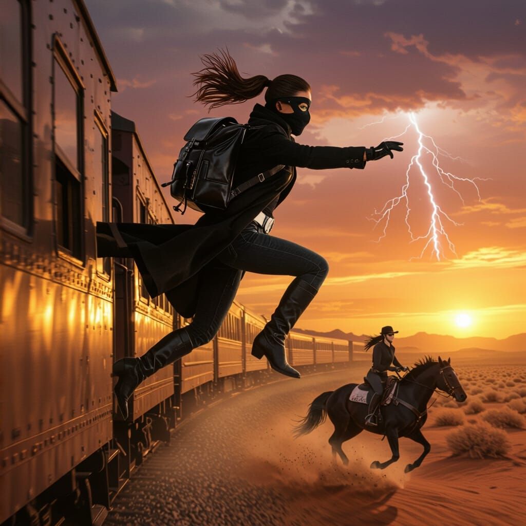 Cowgirl's Daring Escape from Moving Train