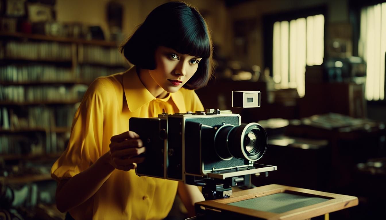 1970s Artist Studio Scene in Cinematic Style