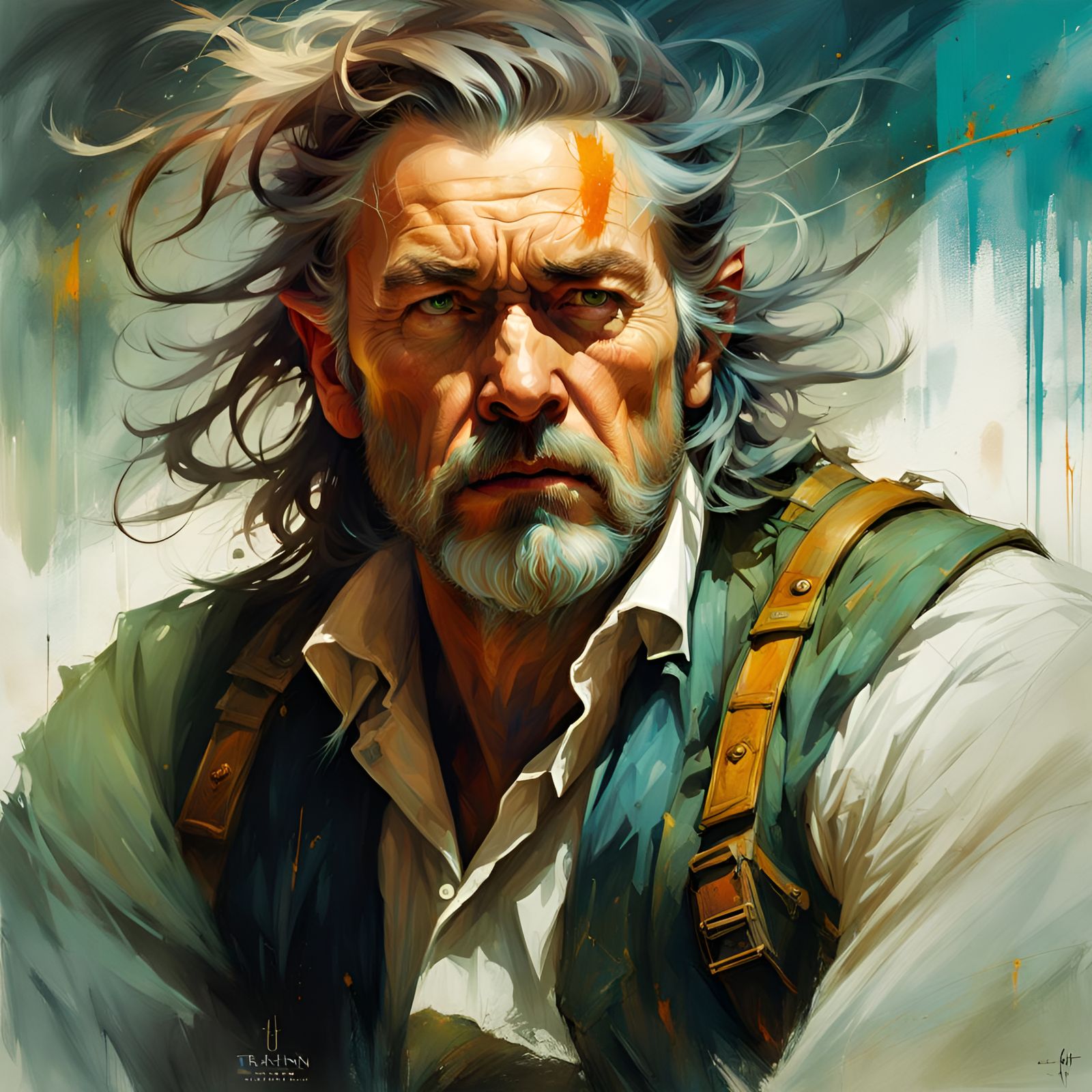 Crazy Scientist at Highland Games, Digital Airbrush Art