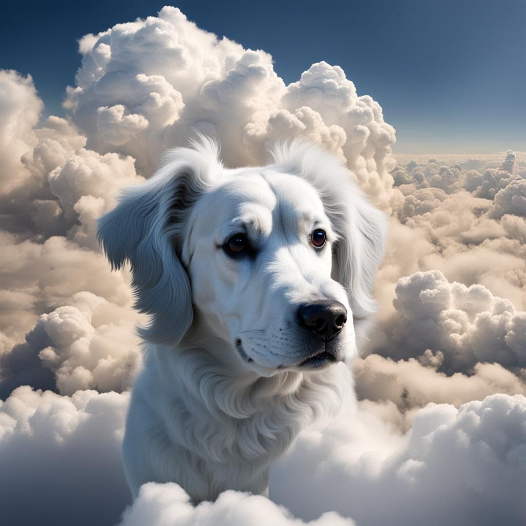 Whimsical Cloud Dog in the Sky