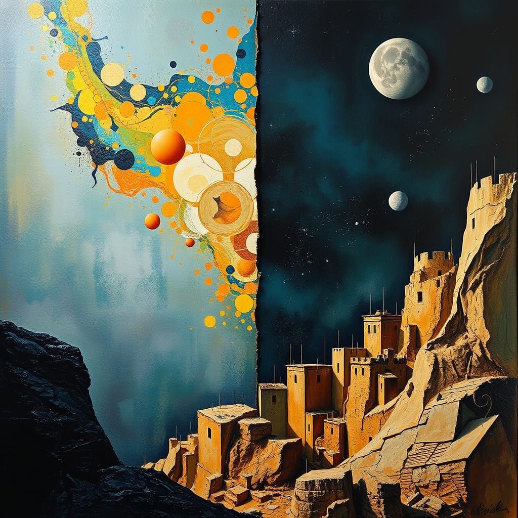 Eclectic Art with Contrasting Elements