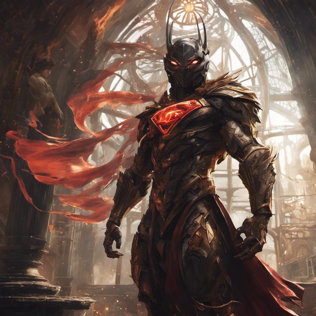 Epic Superhero in Dark Fantasy Style