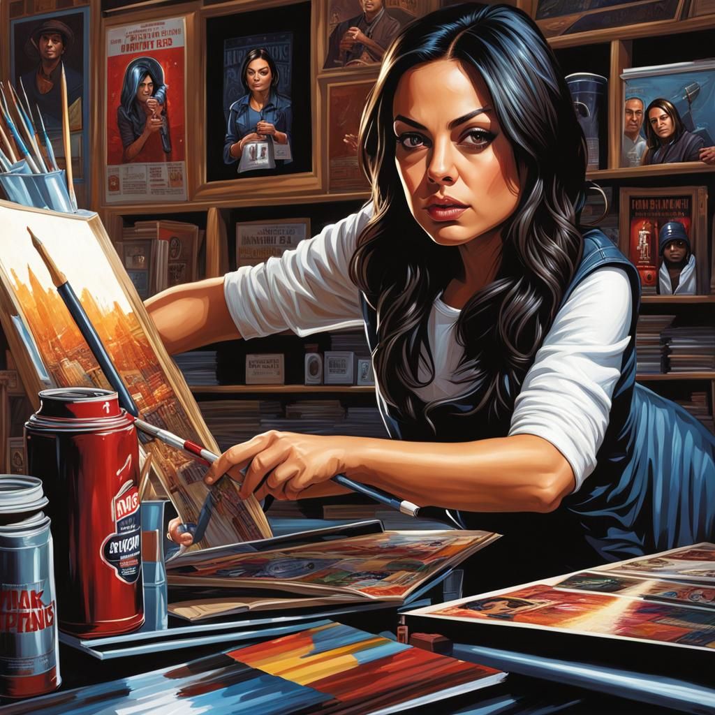 Mila Kunis Paints a Masterpiece: Comic Book Art