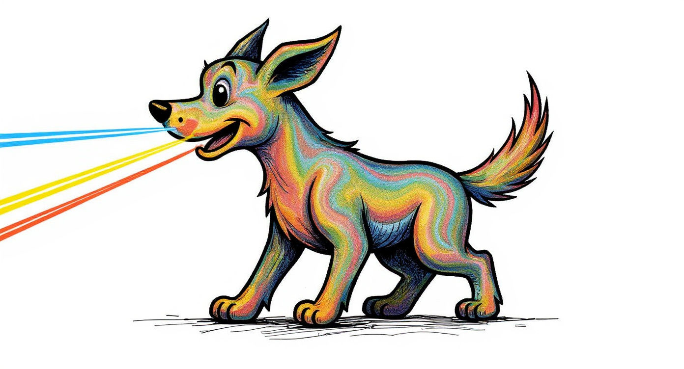 Minimalist Line Art of a Cerberus Dog