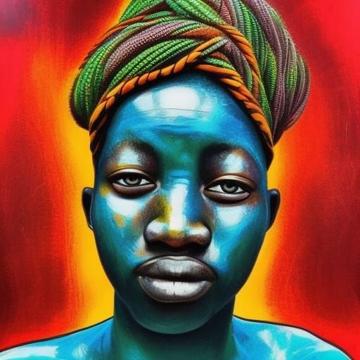 Hyperrealistic African Pot in Splash Art Style