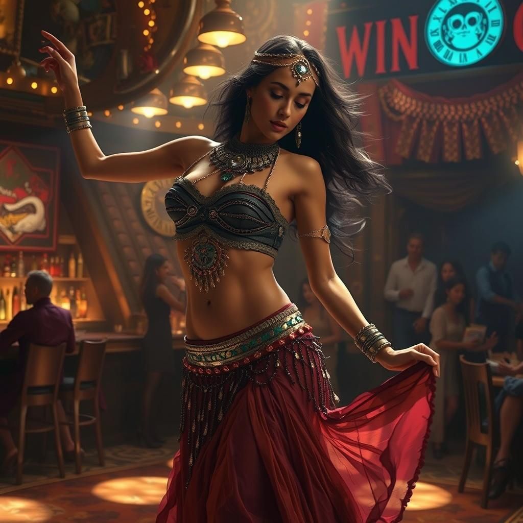 Belly Dancer in Bar: Epic Digital Matte Painting