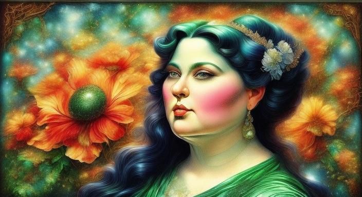 Beautiful Curvaceous Fairy with Art Deco Sheen