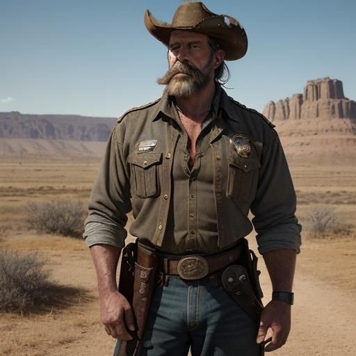 Old West Sheriff with Golden Star