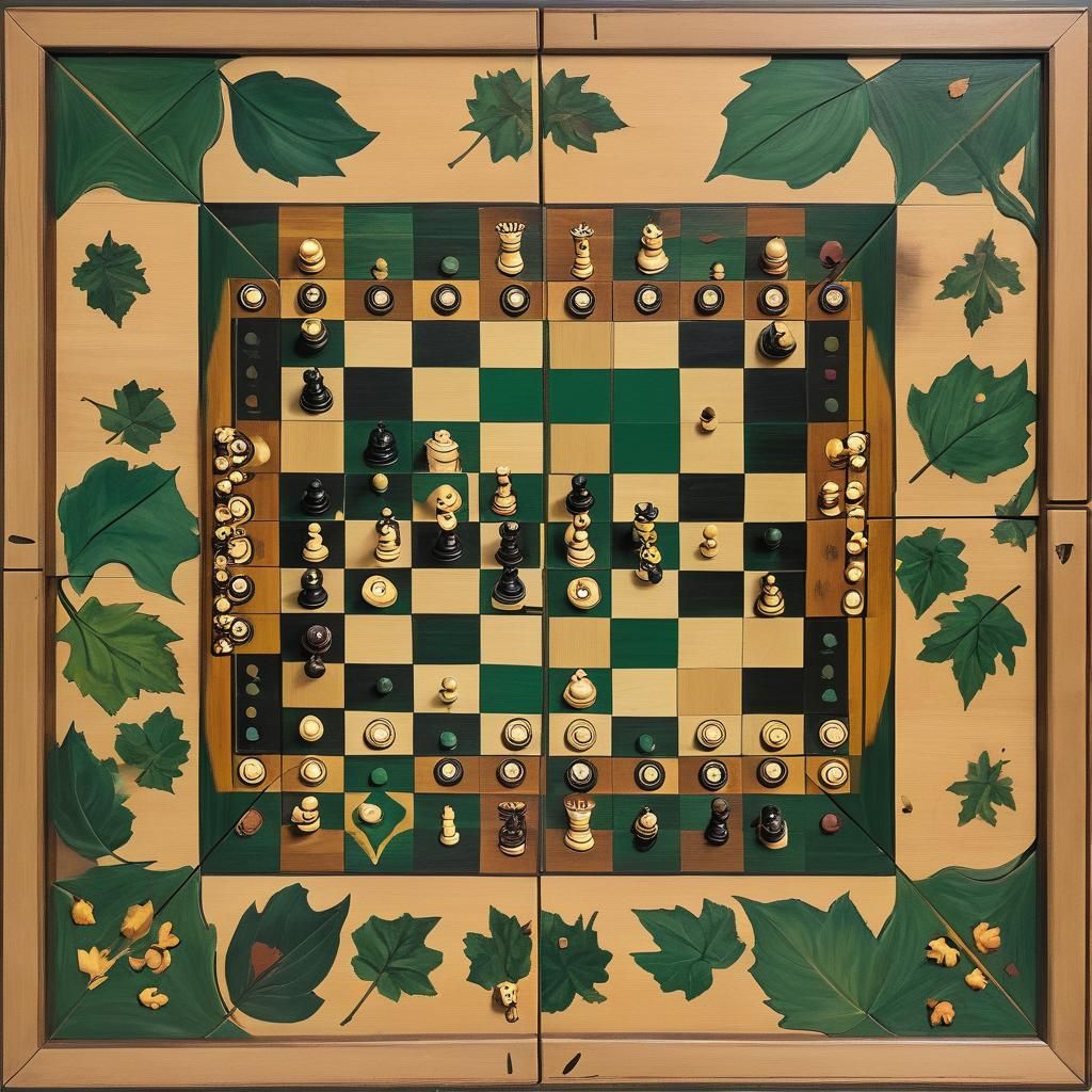 Multi-Game Table Displaying Chessboard