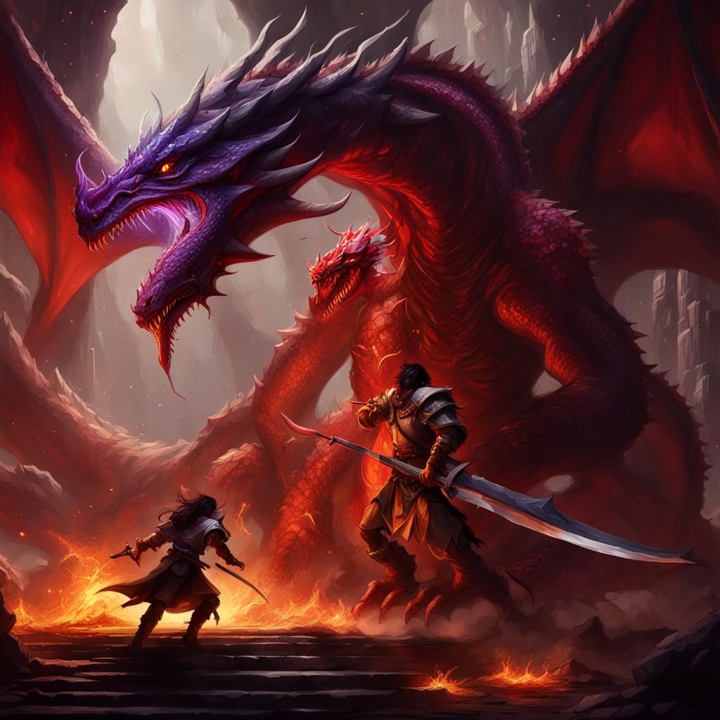 Warrior Versus Dragon: Dark Fantasy Concept Art