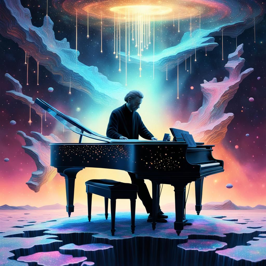 Ethereal Piano Solo Under Cosmic Skies
