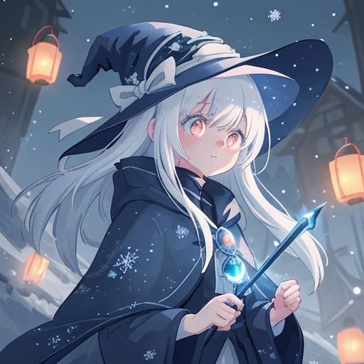 Winter Mage in Snowy Town Concept Art
